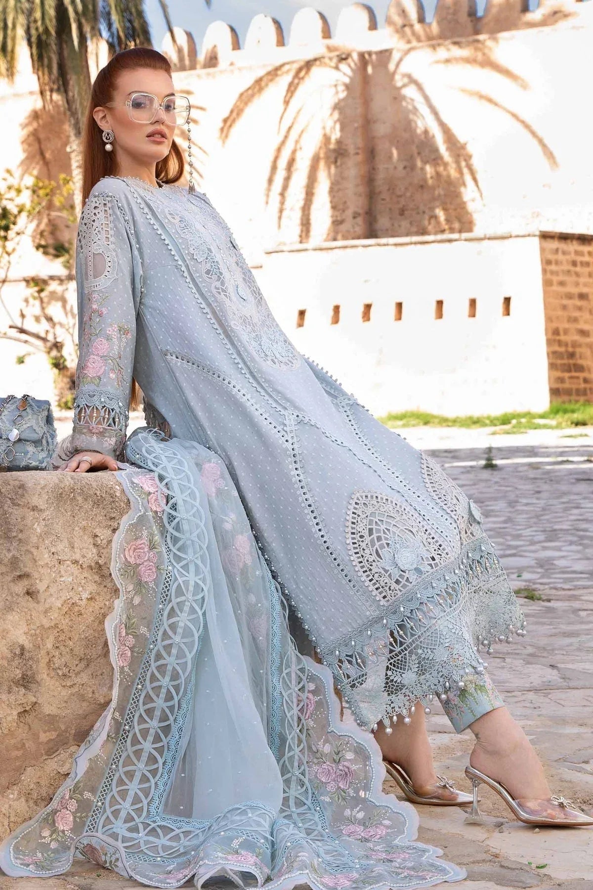 Maria B - D-2410-B - Lawn - Aqsa Fabrics