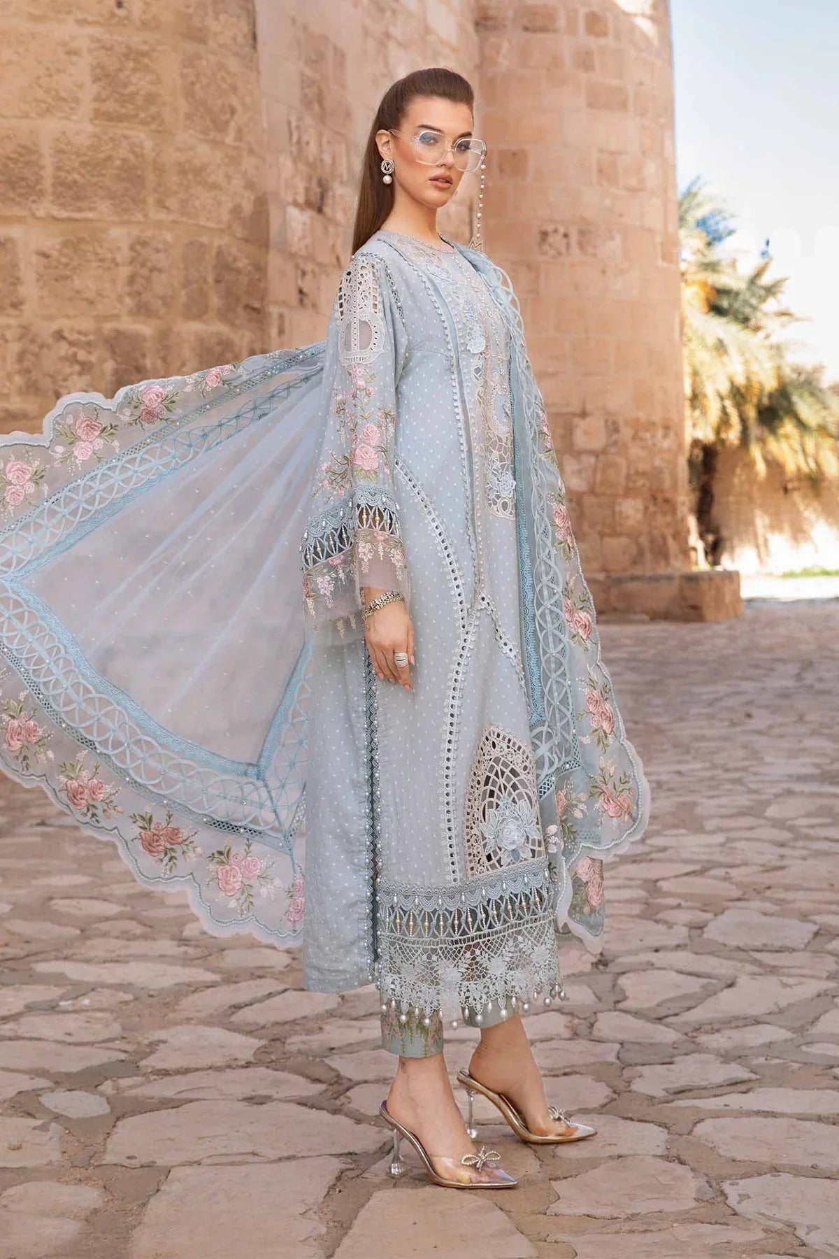 Maria B - D-2410-B - Lawn - Aqsa Fabrics