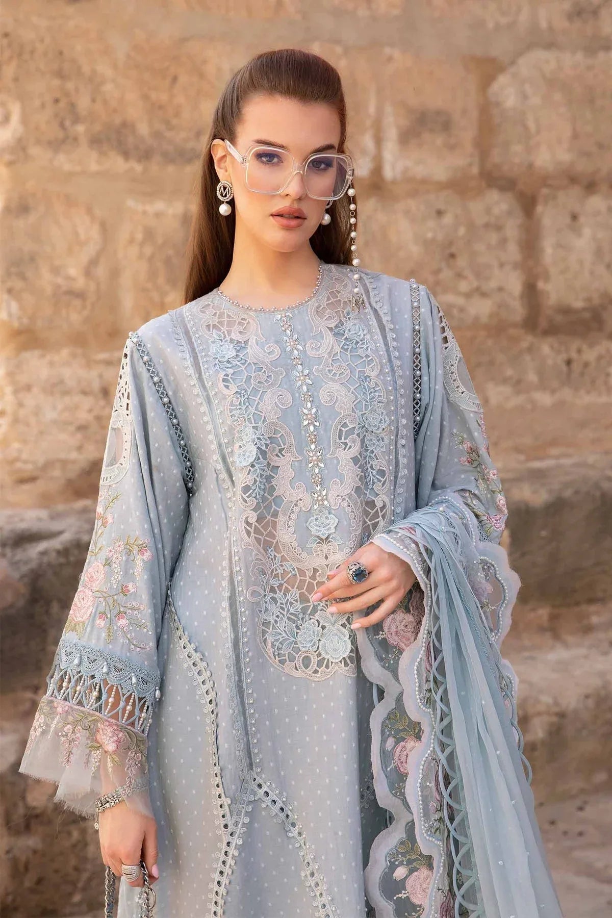 Maria B - D-2410-B - Lawn - Aqsa Fabrics