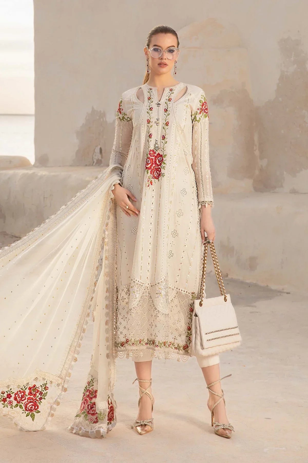 Maria B - D-2412-A - Lawn - Aqsa Fabrics