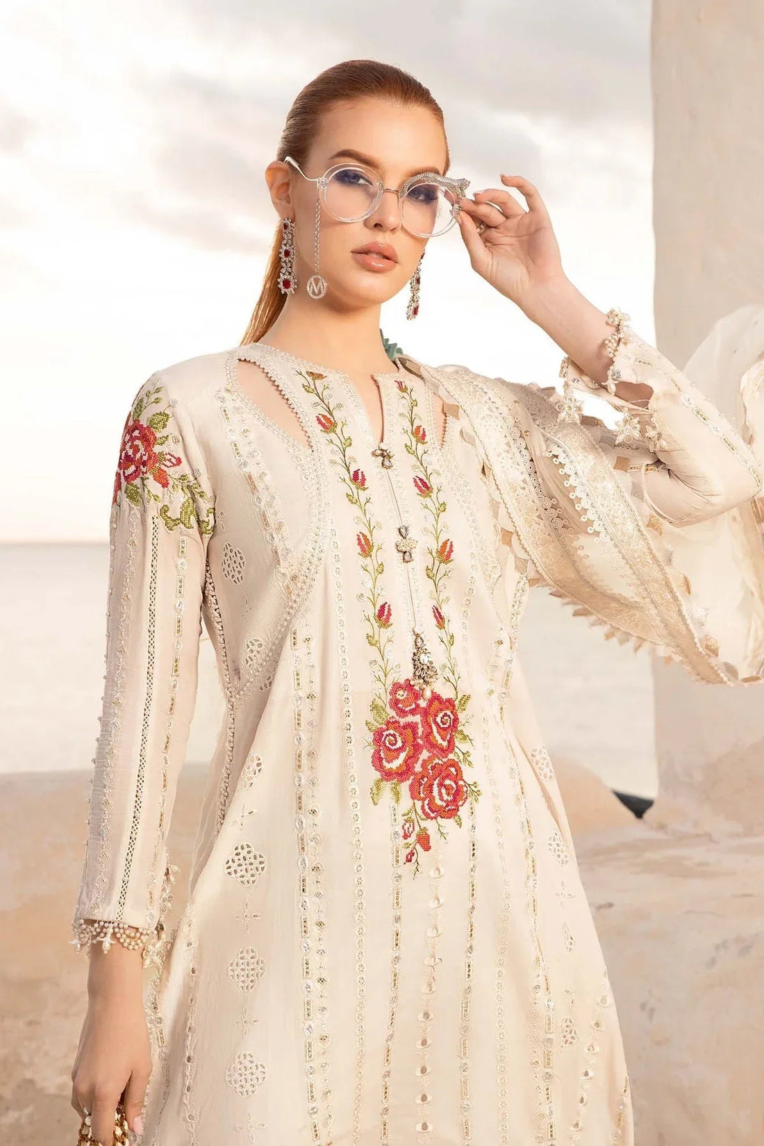 Maria B - D-2412-A - Lawn - Aqsa Fabrics