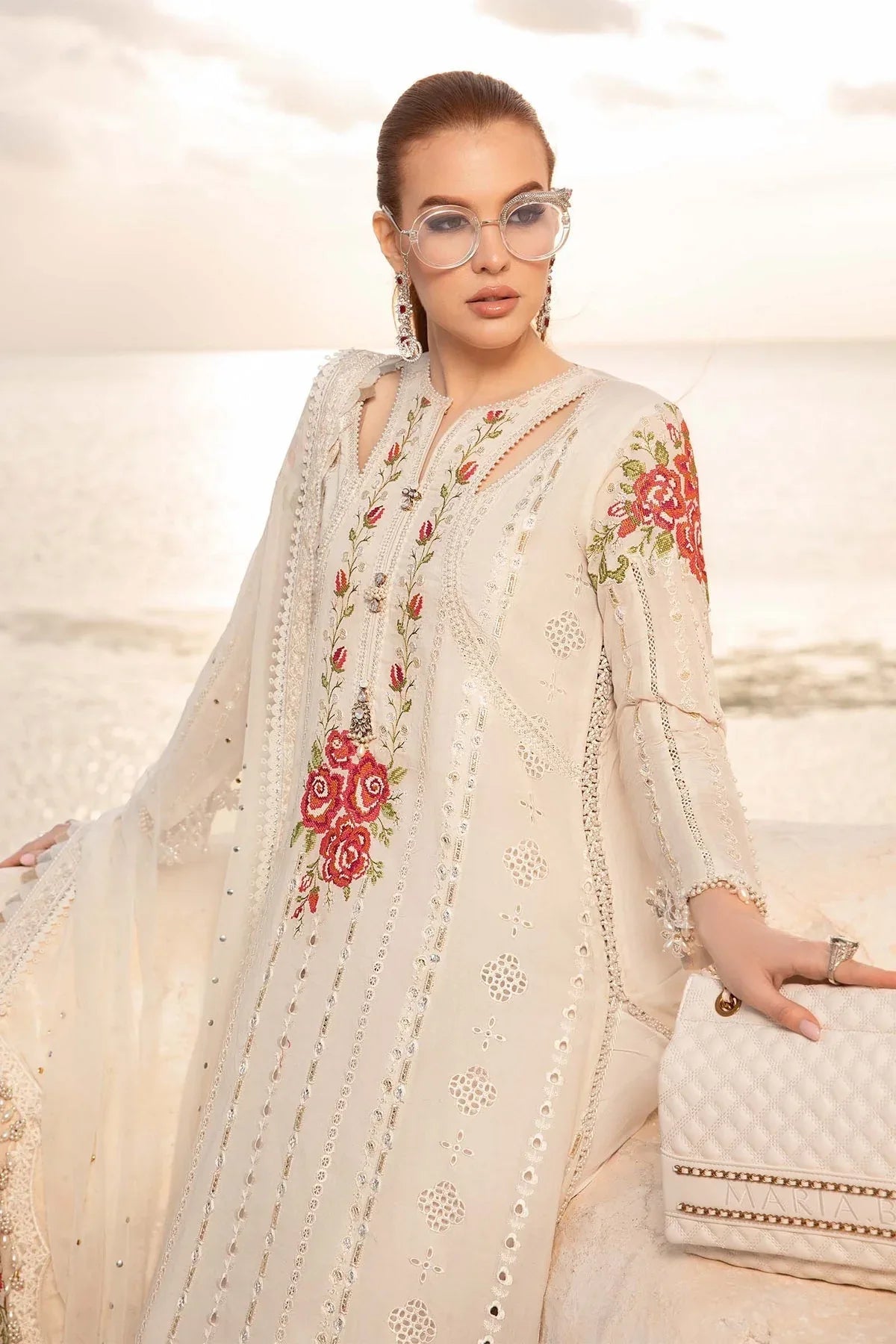 Maria B - D-2412-A - Lawn - Aqsa Fabrics