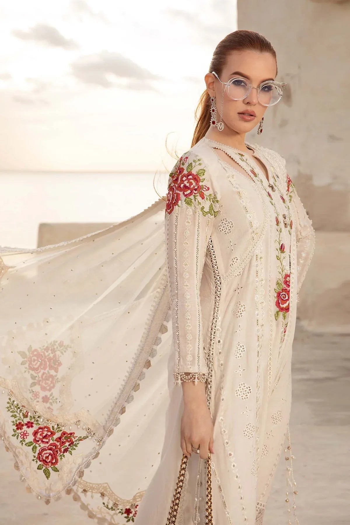 Maria B - D-2412-A - Lawn - Aqsa Fabrics