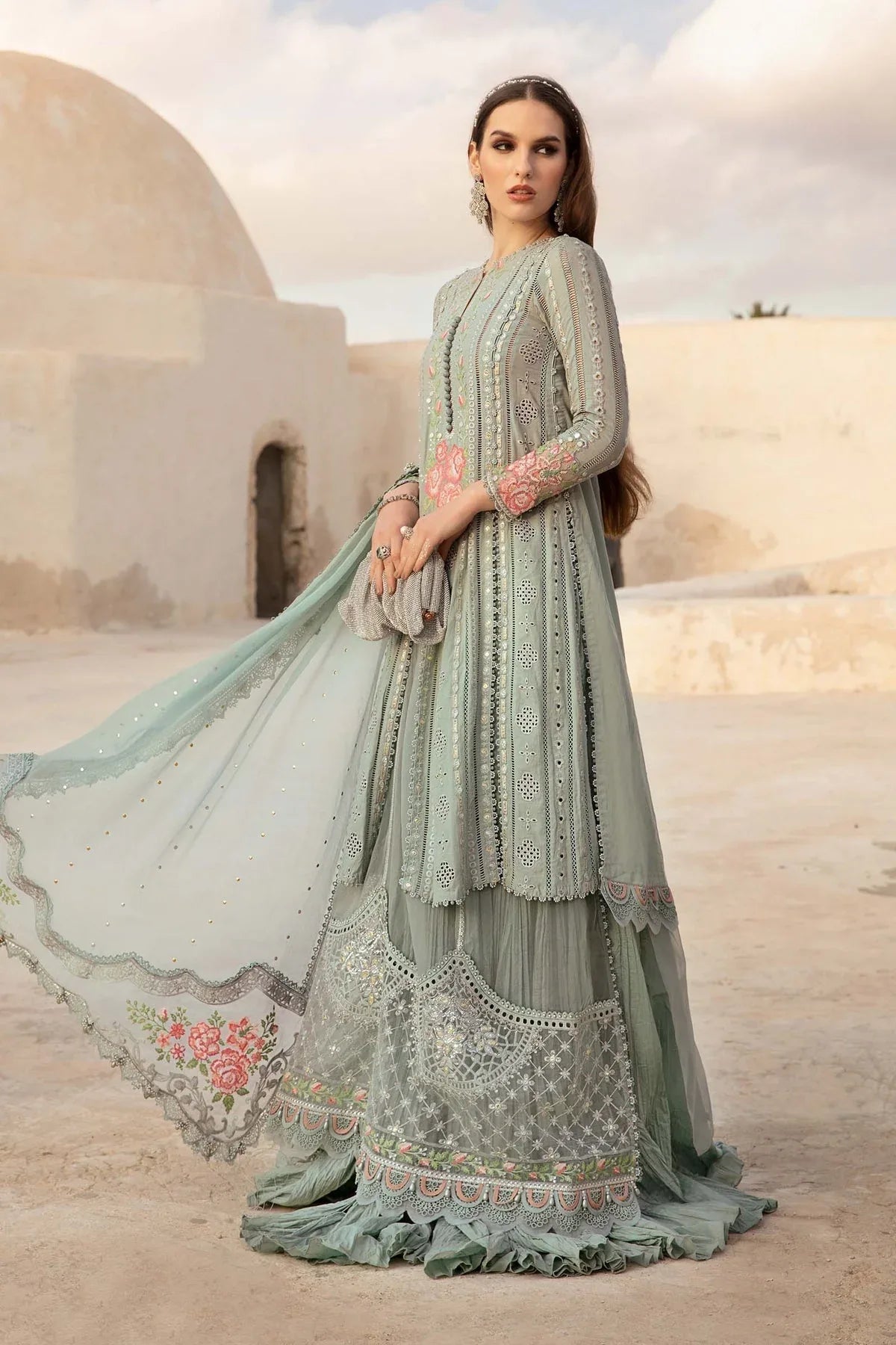 Maria B - D-2412-B - Lawn - Aqsa Fabrics