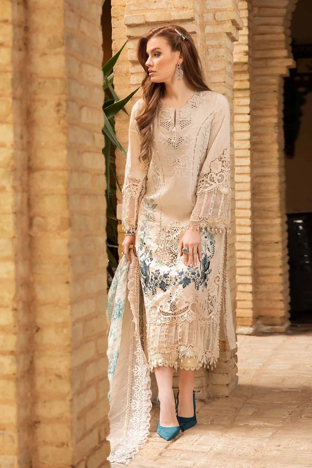 Maria B - D-2414-B - Lawn - Aqsa Fabrics