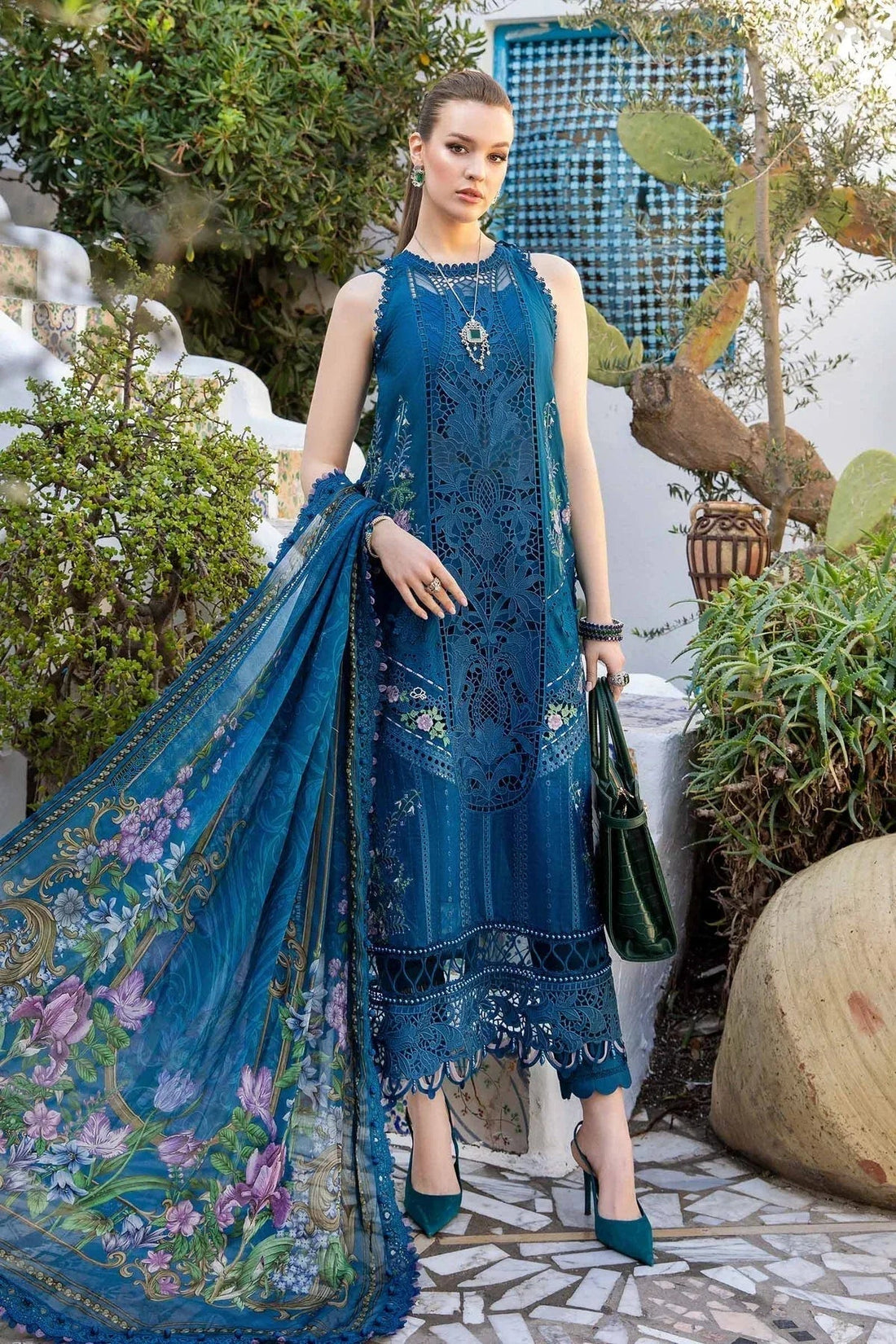 Maria B - D-2415-A - Lawn - Aqsa Fabrics