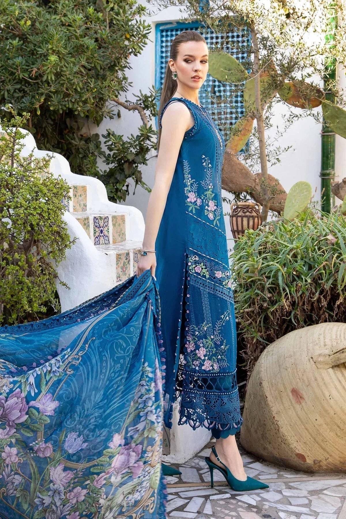 Maria B - D-2415-A - Lawn - Aqsa Fabrics