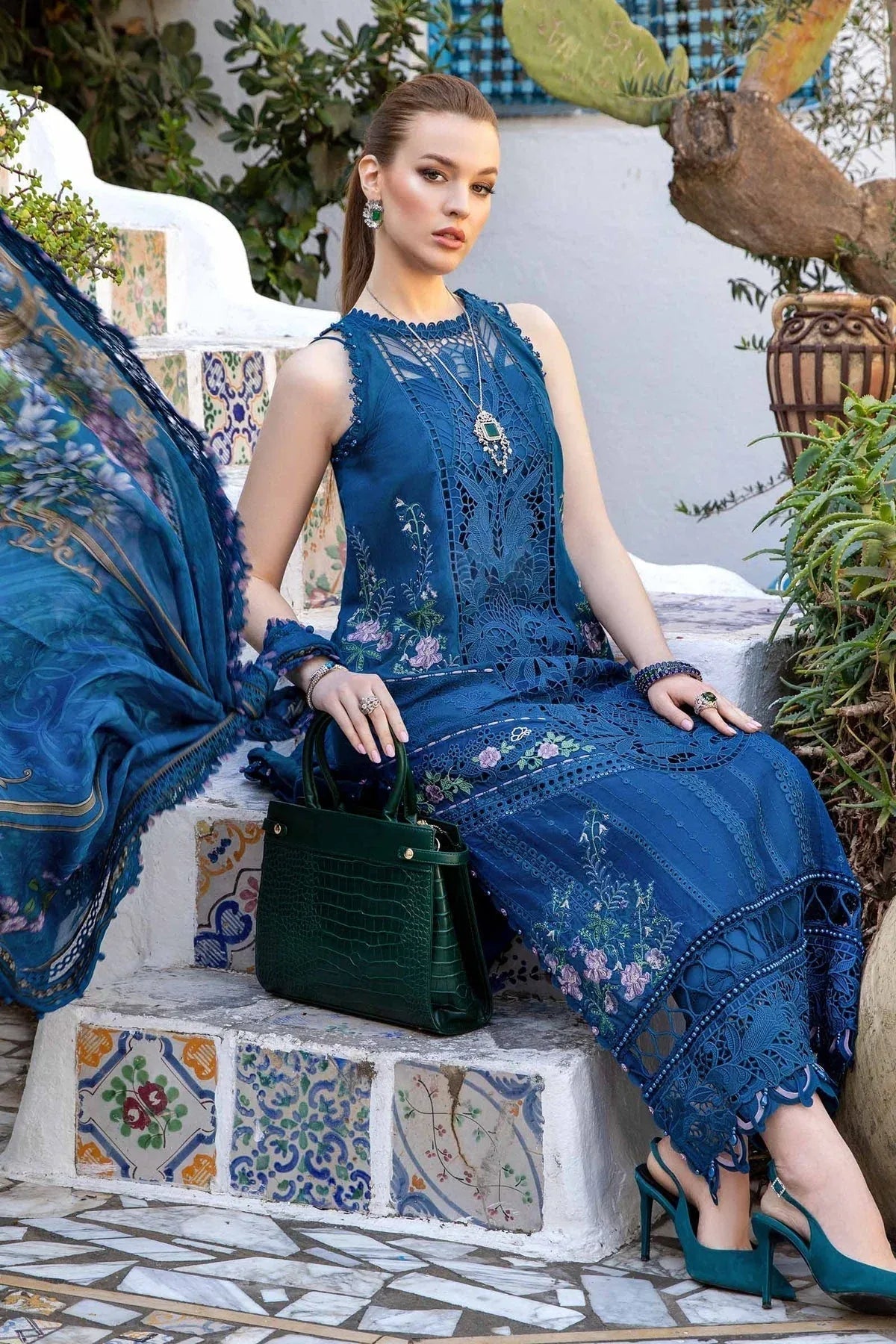 Maria B - D-2415-A - Lawn - Aqsa Fabrics