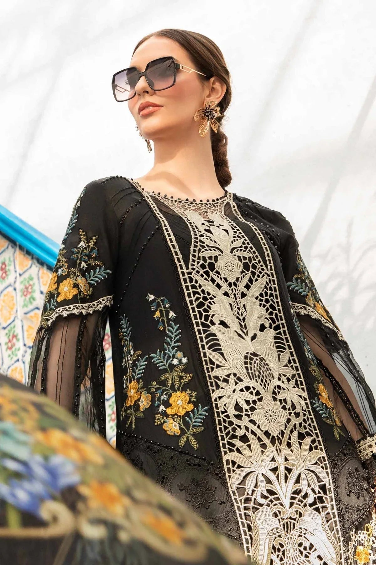 Maria B - D-2415-B- Lawn - Aqsa Fabrics