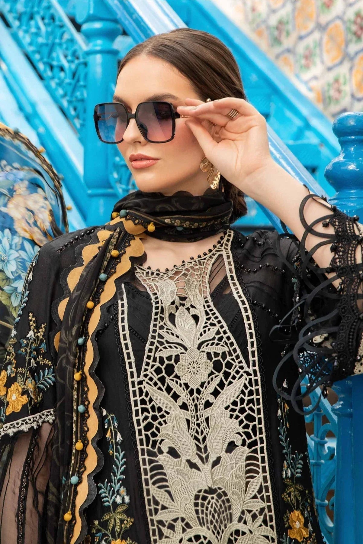 Maria B - D-2415-B- Lawn - Aqsa Fabrics