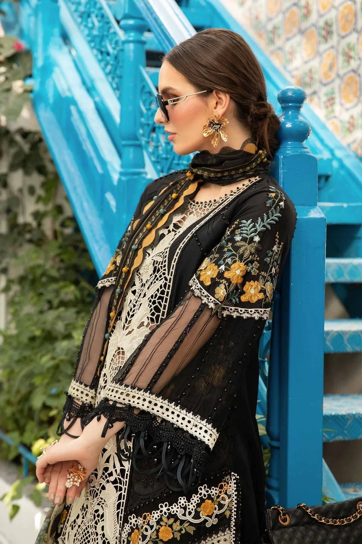 Maria B - D-2415-B- Lawn - Aqsa Fabrics