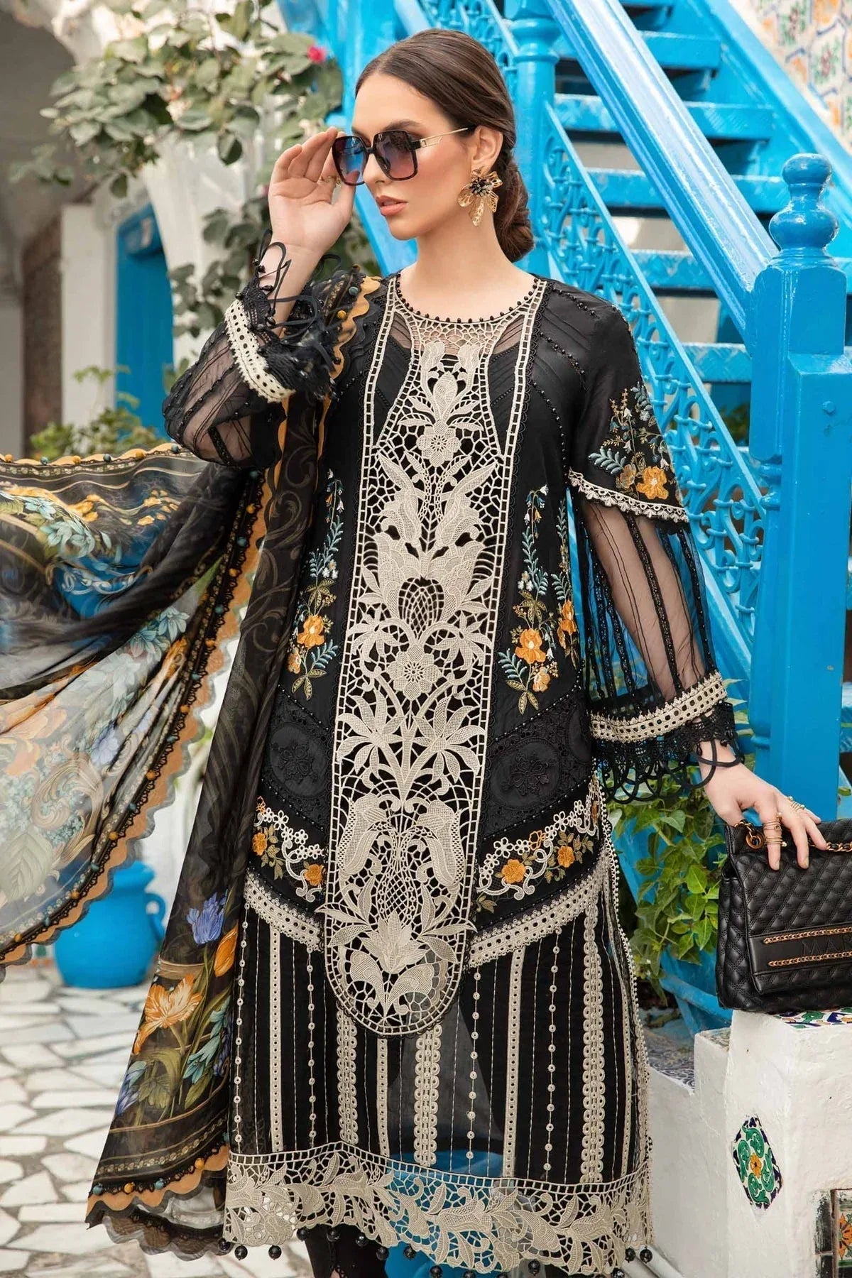 Maria B - D-2415-B- Lawn - Aqsa Fabrics