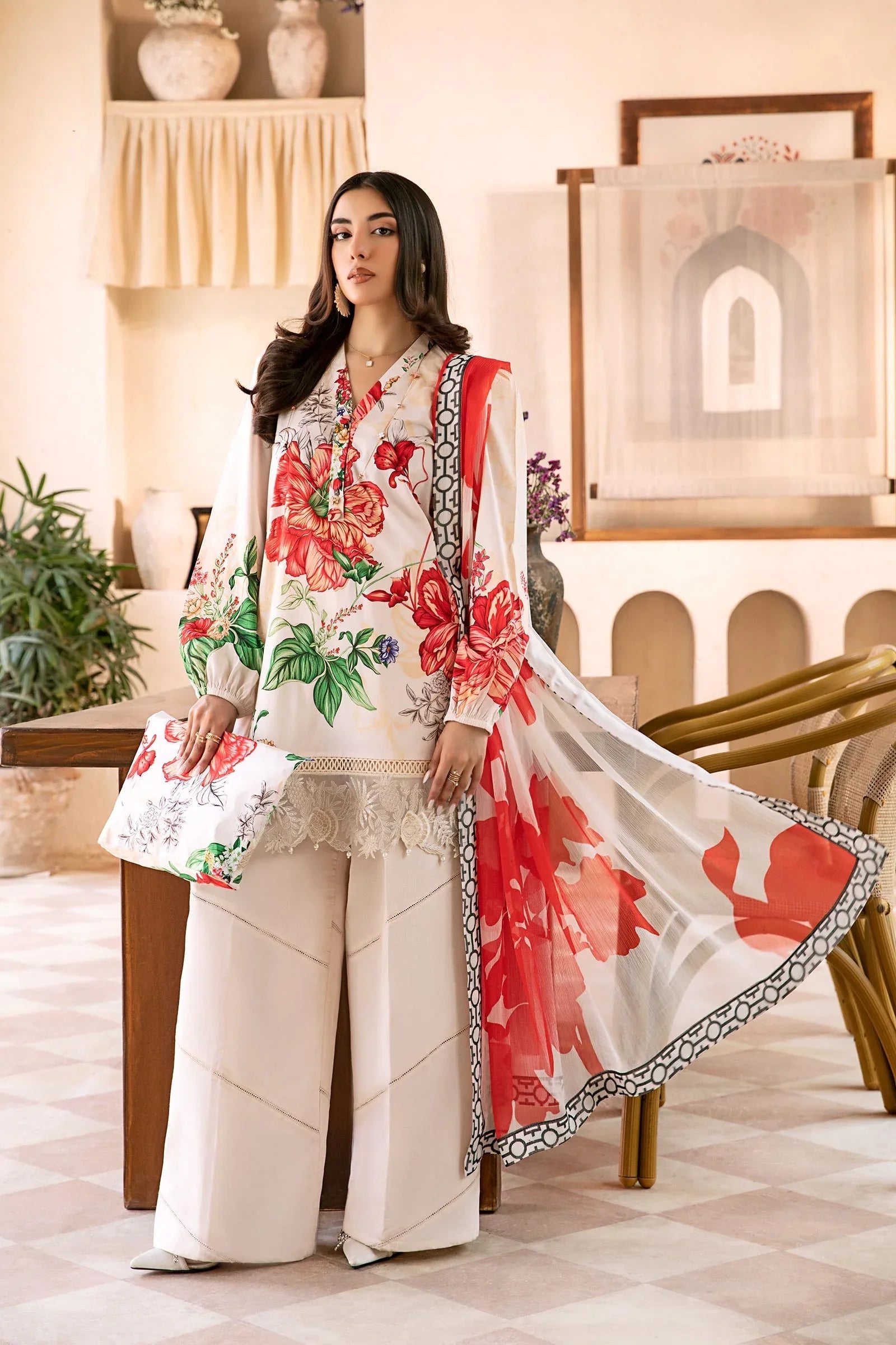 Maria B | Eid Basic Lawn | MB-CUS25-907B - Aqsa Fabrics