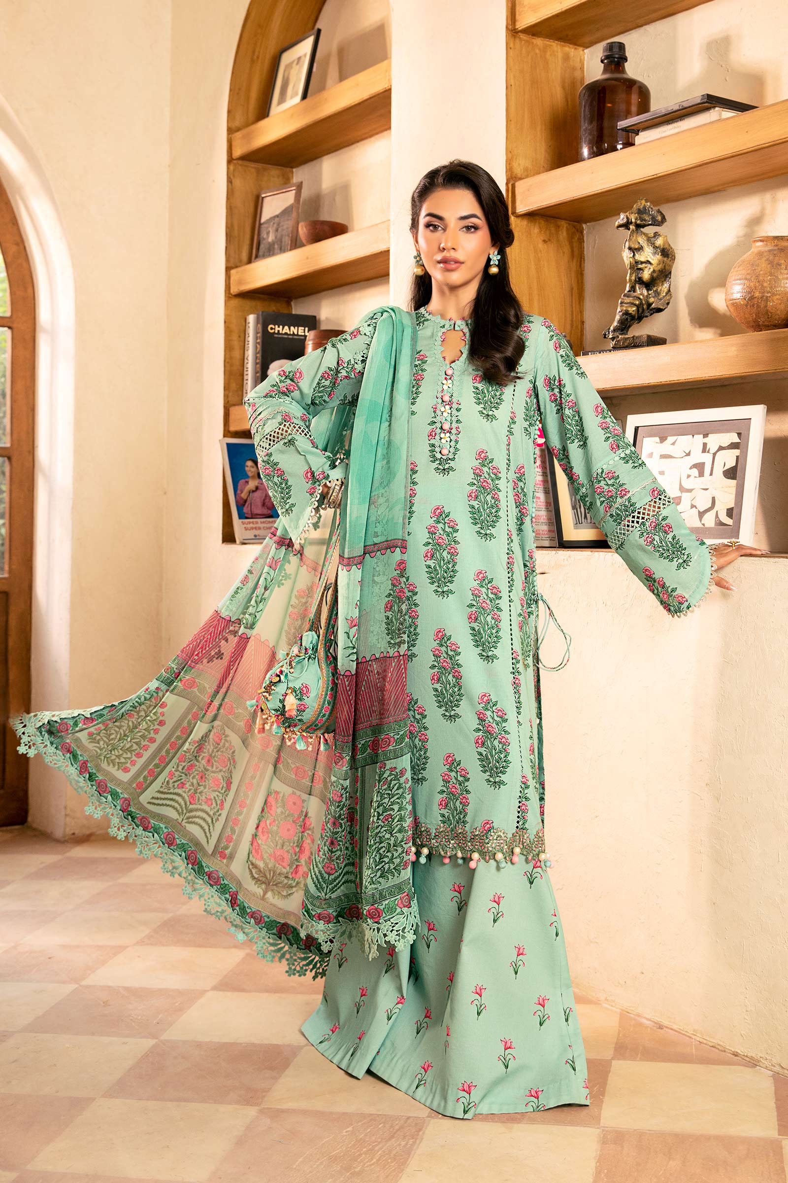Maria B | Eid Basic Lawn | MB-CUS25-908B - Aqsa Fabrics