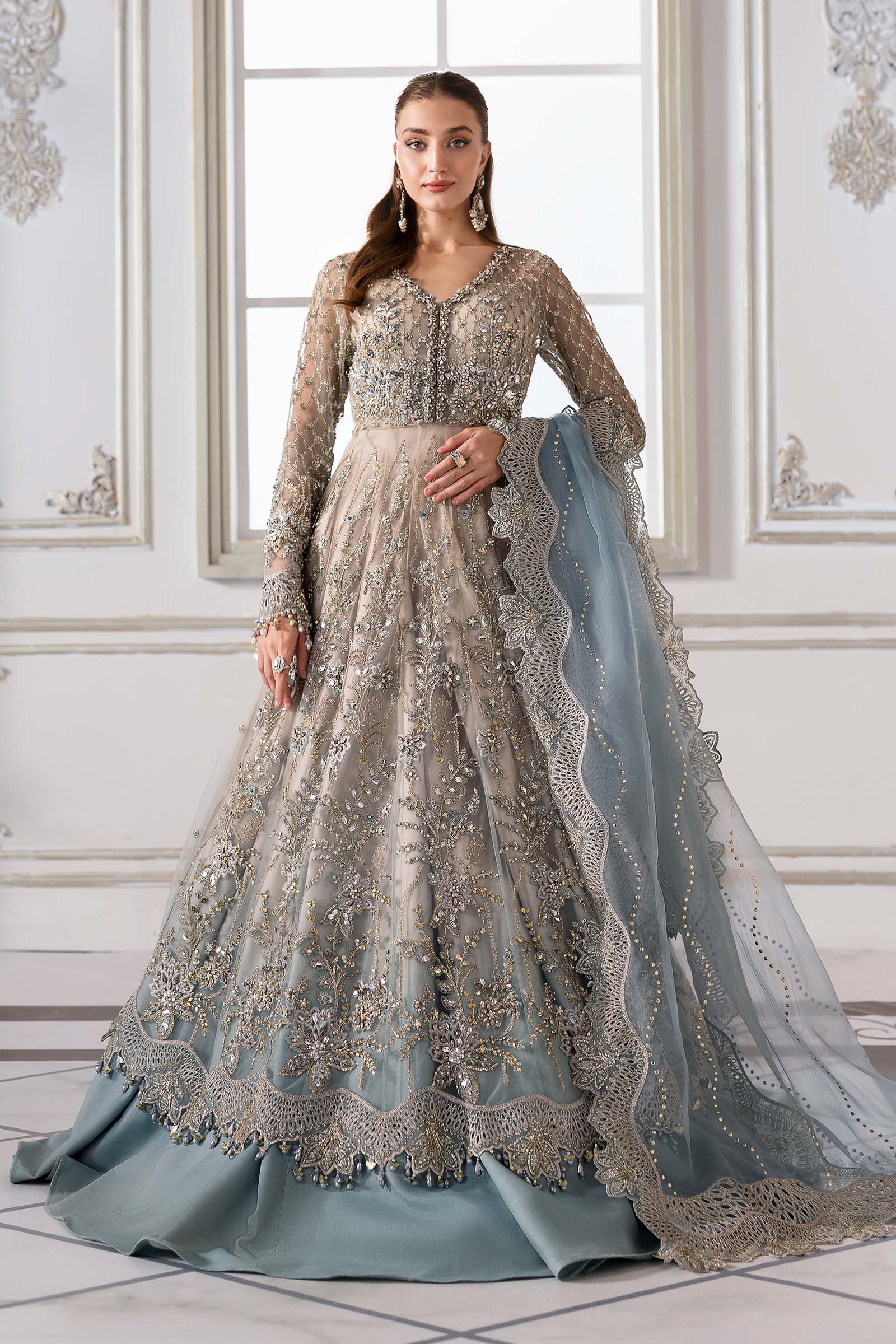 Maria B | Embroidered 2025 | BD-3002 - Aqsa Fabrics
