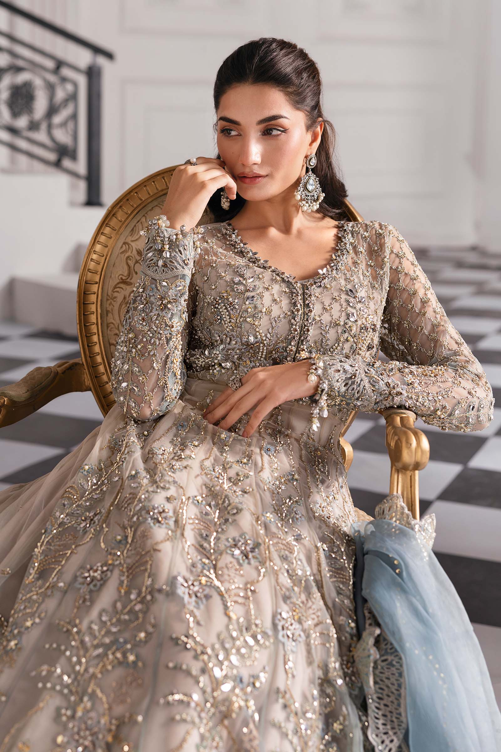 Maria B | Embroidered 2025 | BD-3002 - Aqsa Fabrics
