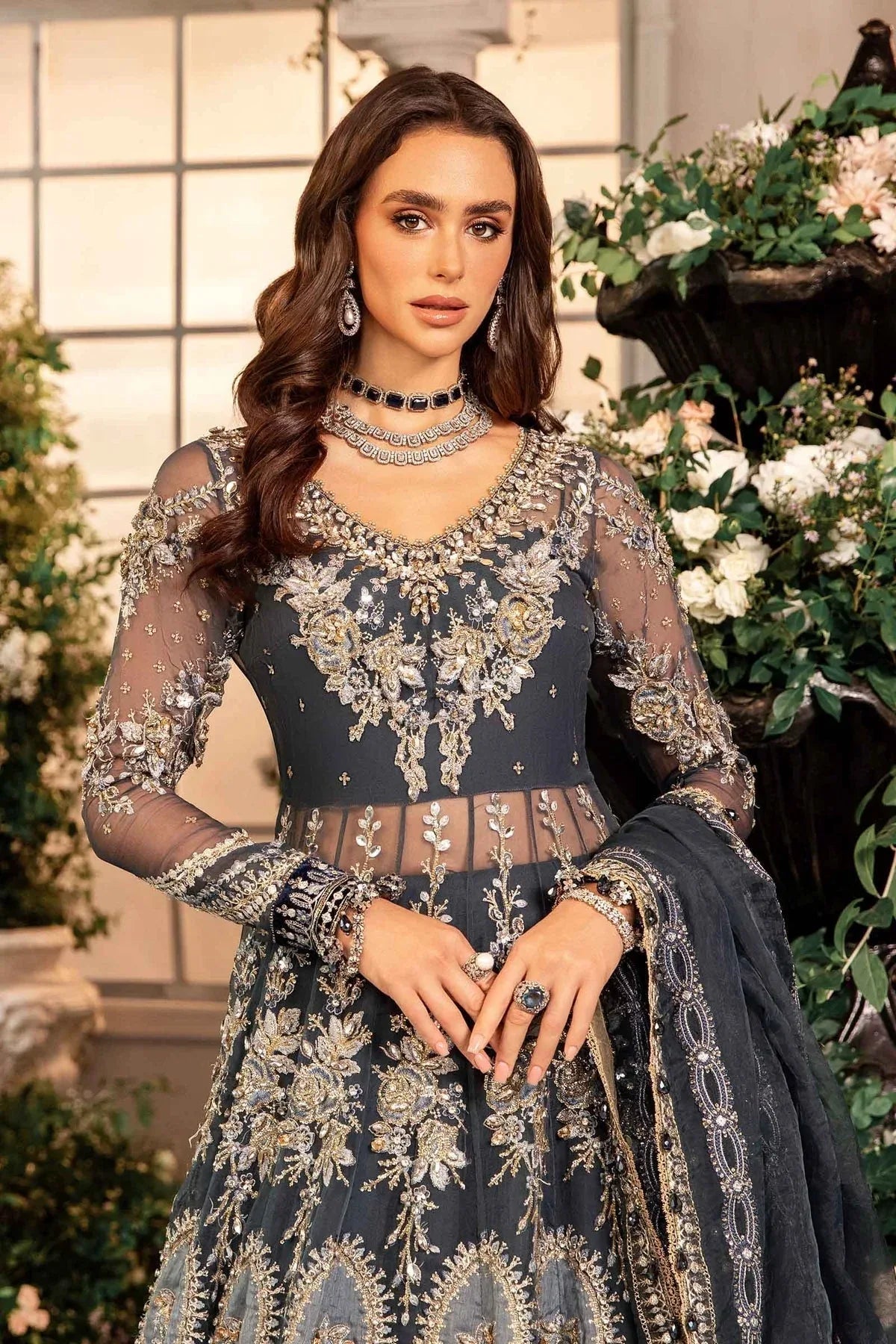 Maria B | Embroidered Formals 24 | Organza Suit | BD-2901 - Aqsa Fabrics