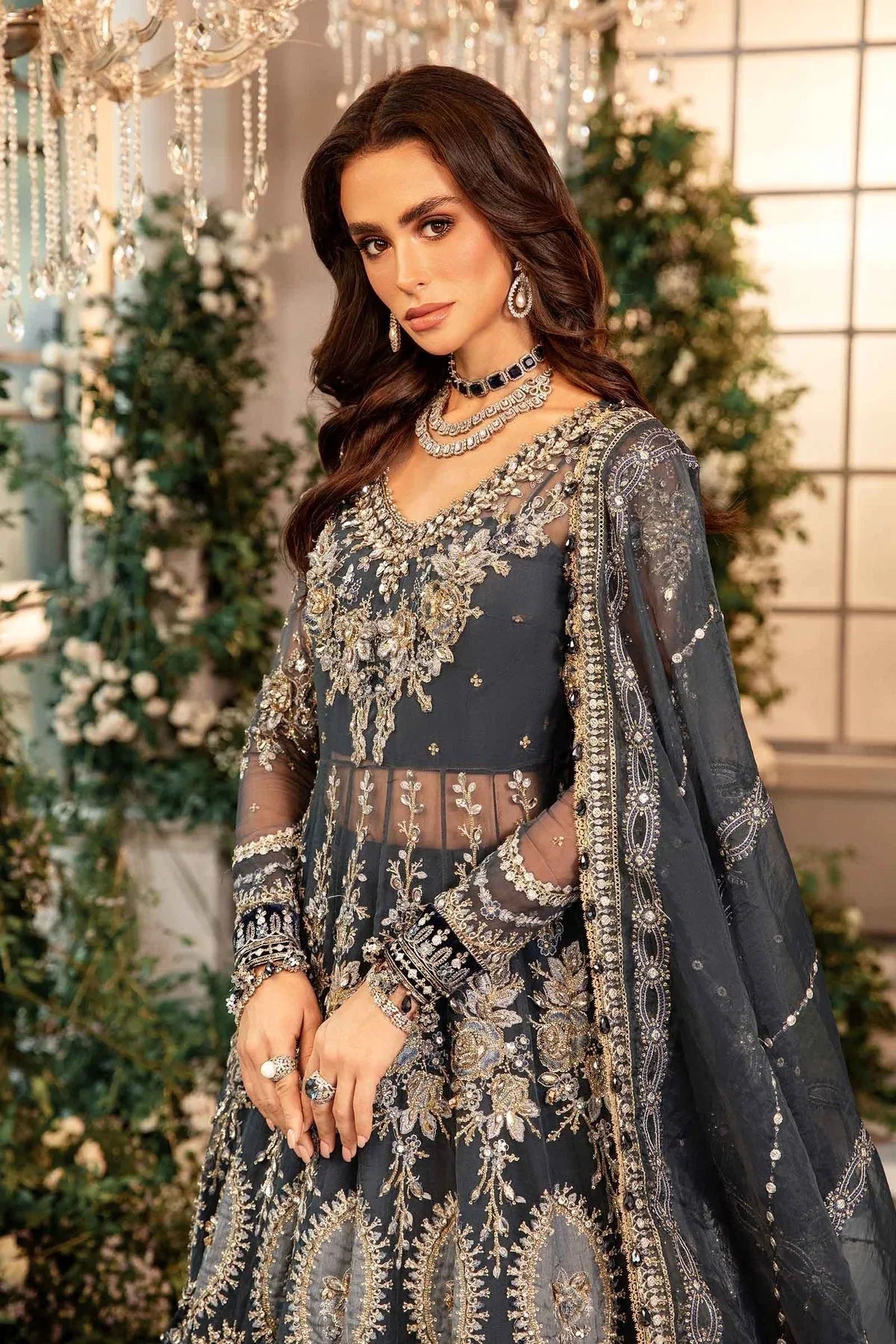 Maria B | Embroidered Formals 24 | Organza Suit | BD-2901 - Aqsa Fabrics