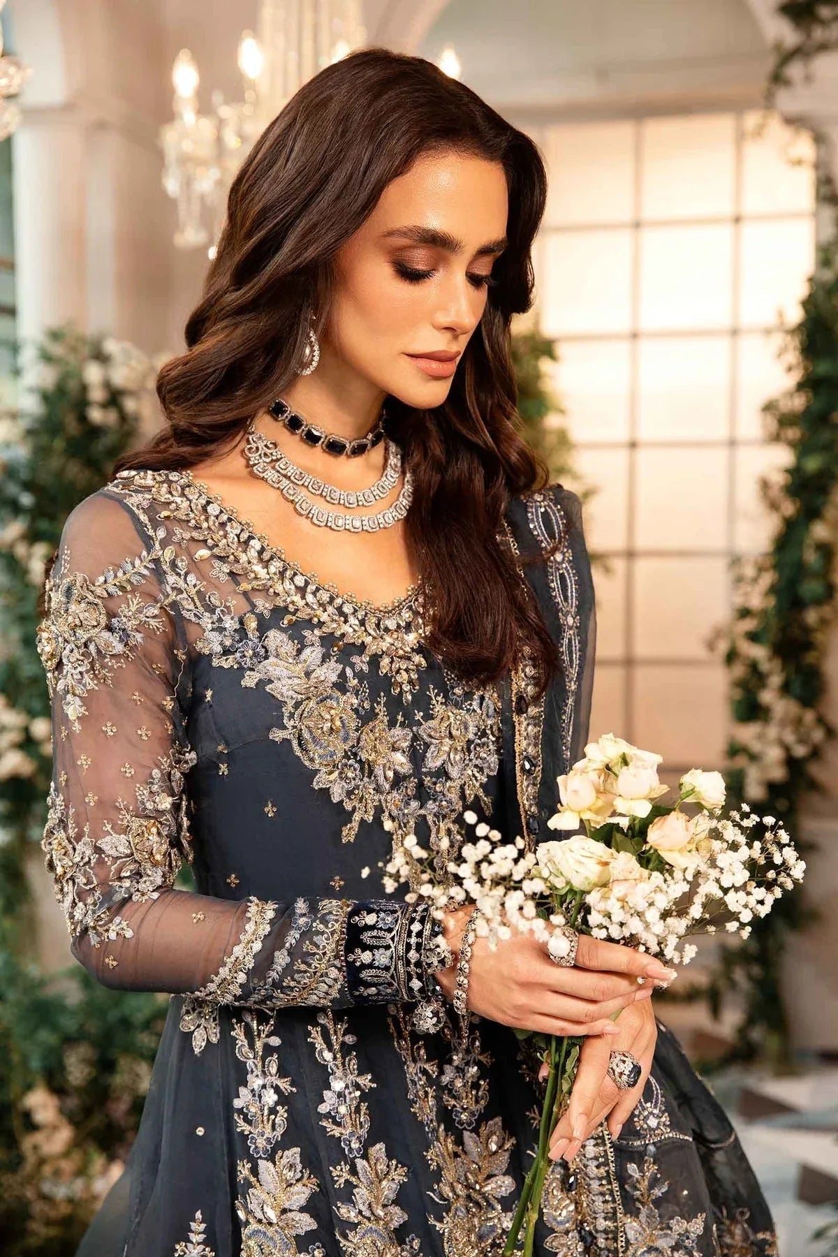 Maria B | Embroidered Formals 24 | Organza Suit | BD-2901 - Aqsa Fabrics