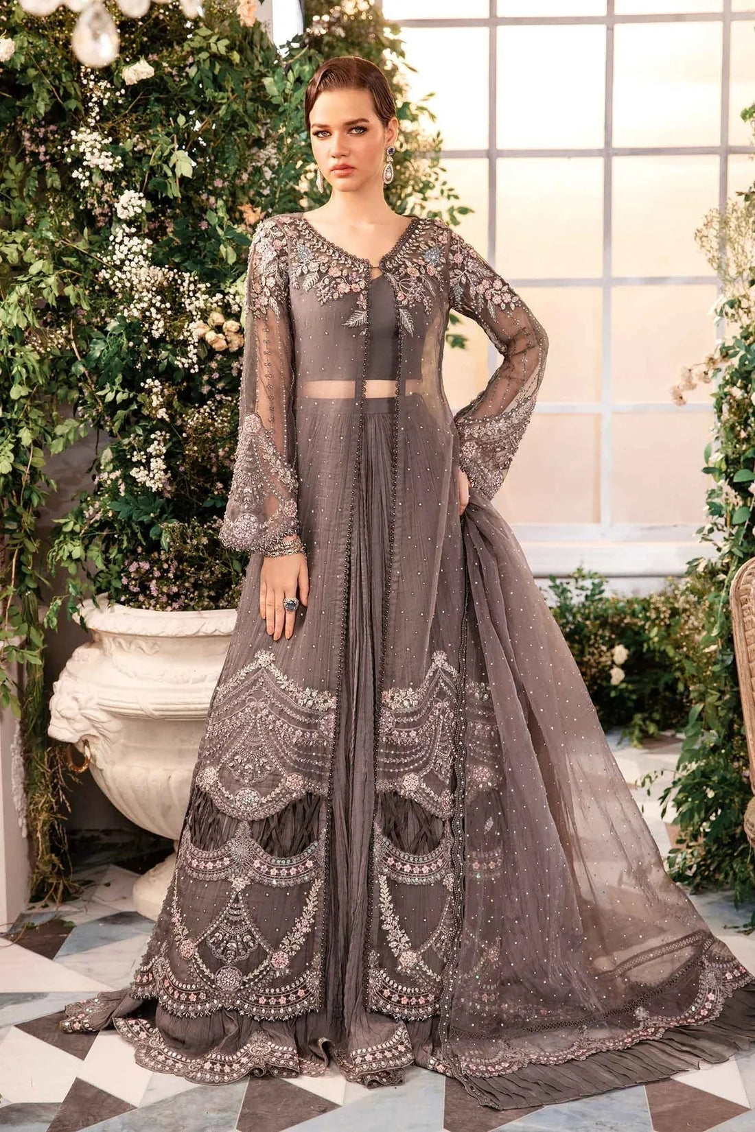 Maria B | Embroidered Formals 24 | Organza Suit | BD-2902 - Aqsa Fabrics
