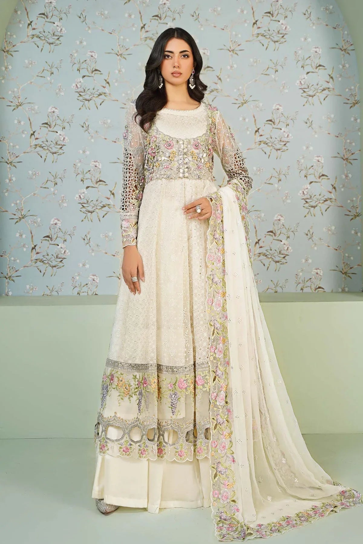 Maria B | Formal Wears | Organza Suit SF-EA24-16 - Aqsa Fabrics