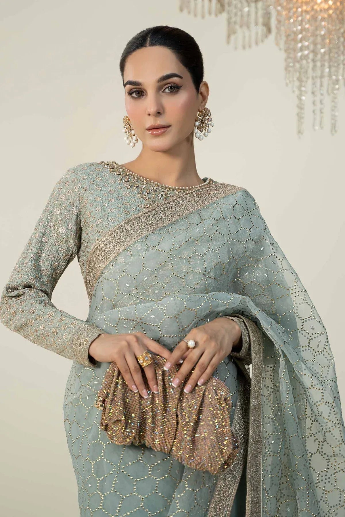 Maria B | Formal Wears | Raw Silk Saree | SF-W24-15 - Aqsa Fabrics