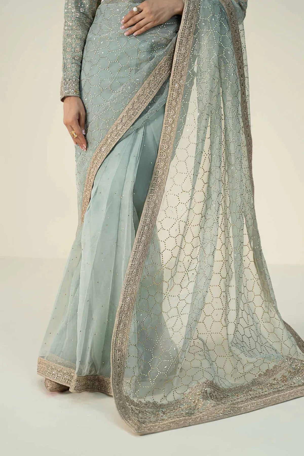 Maria B | Formal Wears | Raw Silk Saree | SF-W24-15 - Aqsa Fabrics