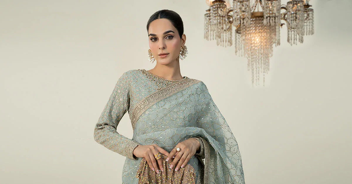 Maria B | Formal Wears | Raw Silk Saree | SF-W24-15 - Aqsa Fabrics