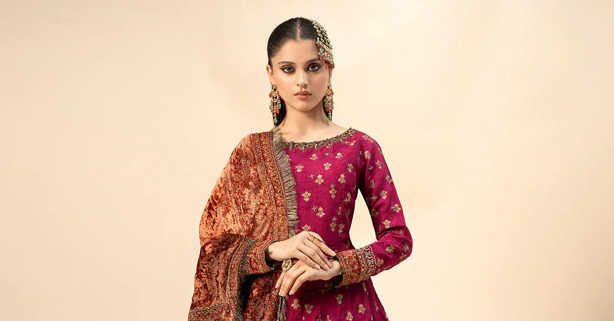 Maria B | Formal Wears | Raw Silk Suit | SF-W24-26-C - Aqsa Fabrics