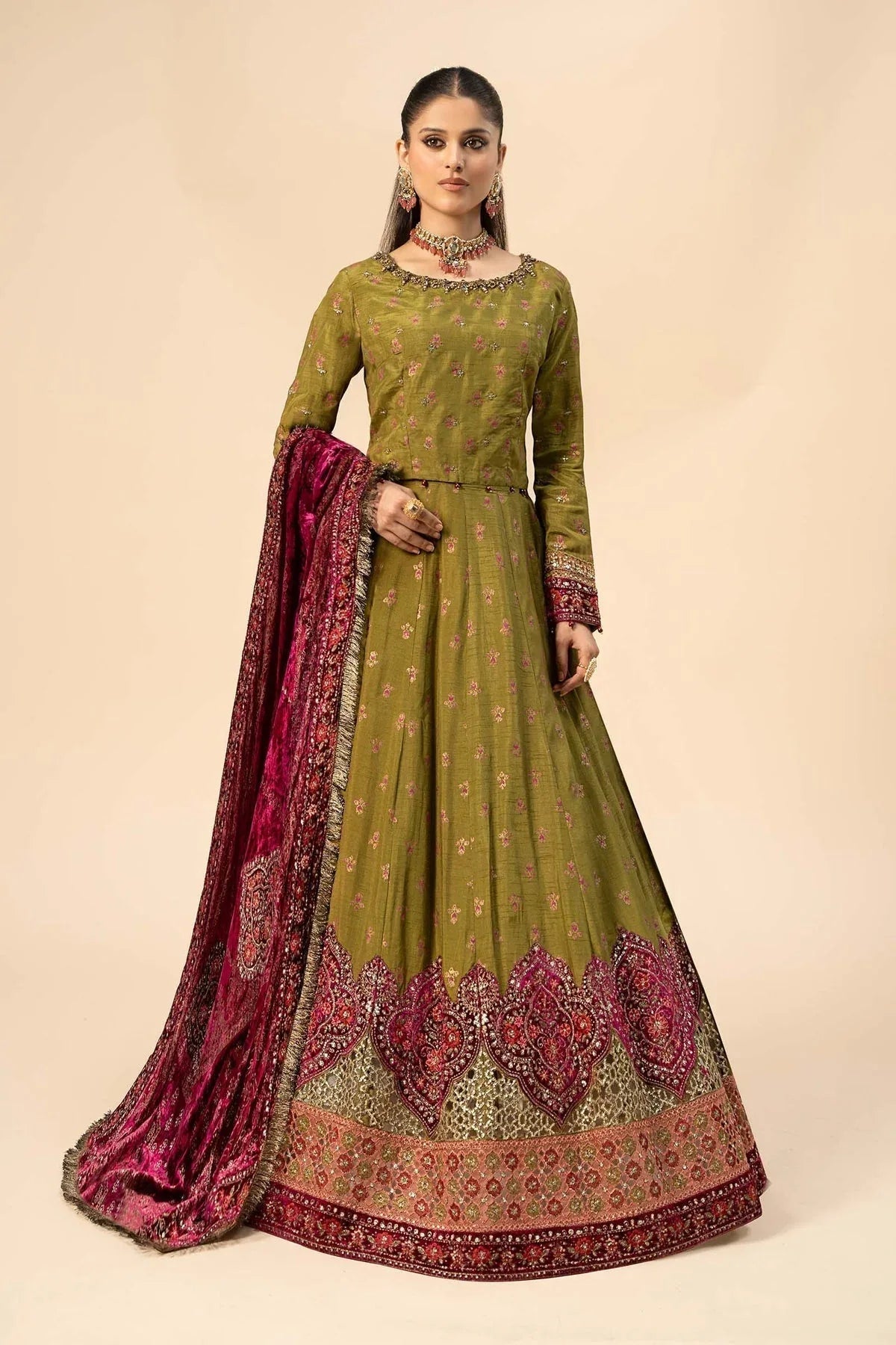 Maria B | Formal Wears | Raw Silk Suit | SF-W24-26 - Aqsa Fabrics