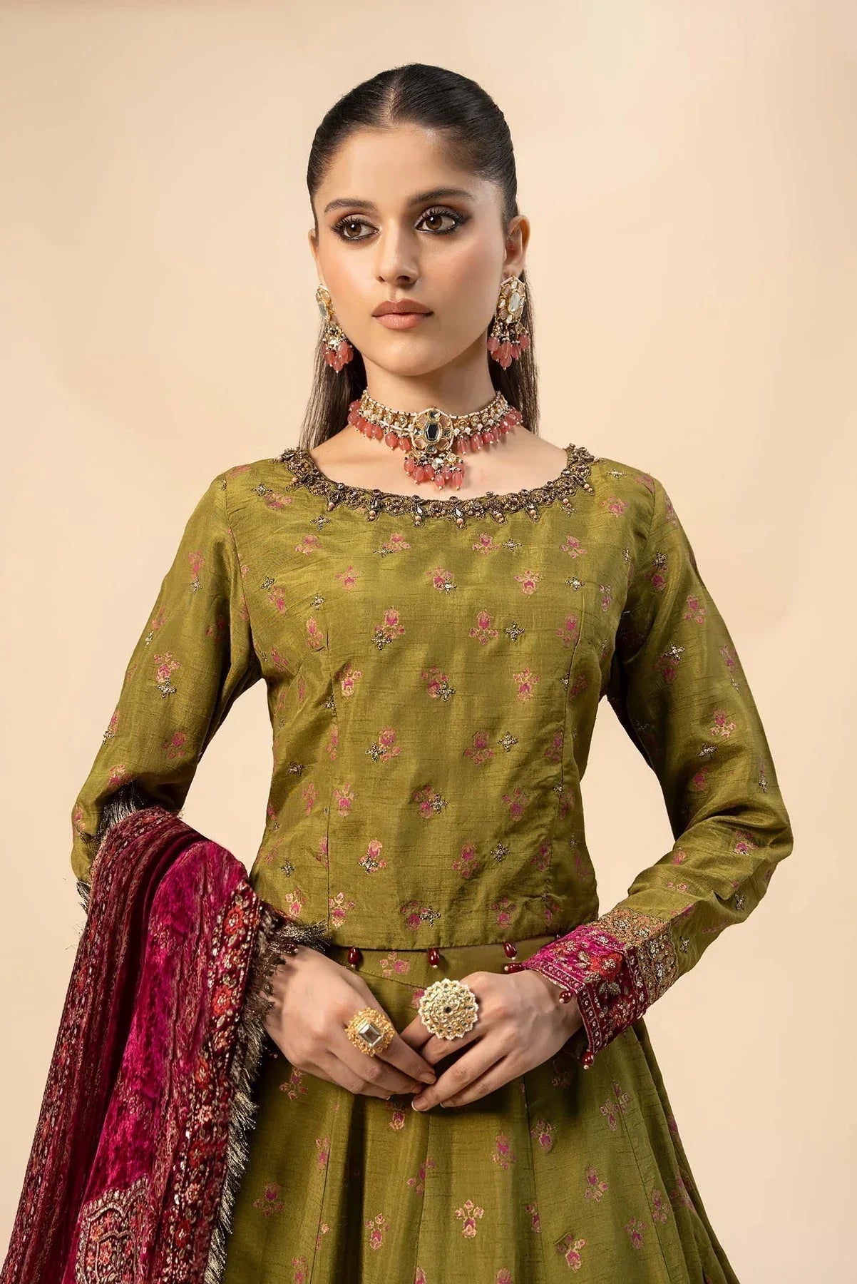 Maria B | Formal Wears | Raw Silk Suit | SF-W24-26 - Aqsa Fabrics