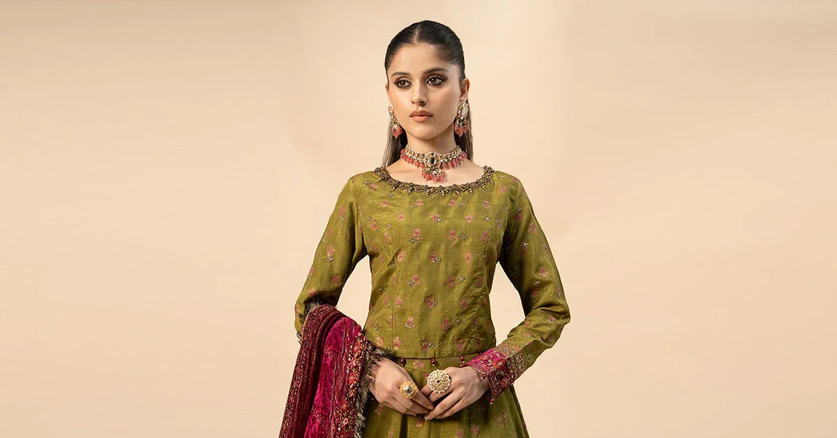 Maria B | Formal Wears | Raw Silk Suit | SF-W24-26 - Aqsa Fabrics