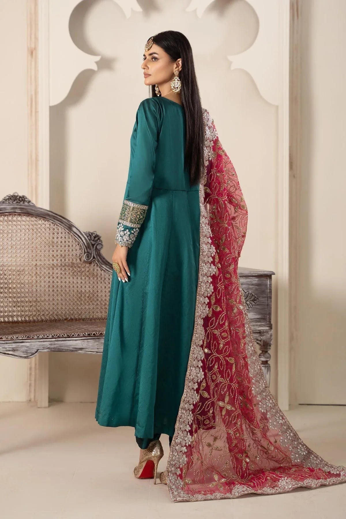Maria B | Formal Wears | Suit Green SF-W23-62 - Aqsa Fabrics