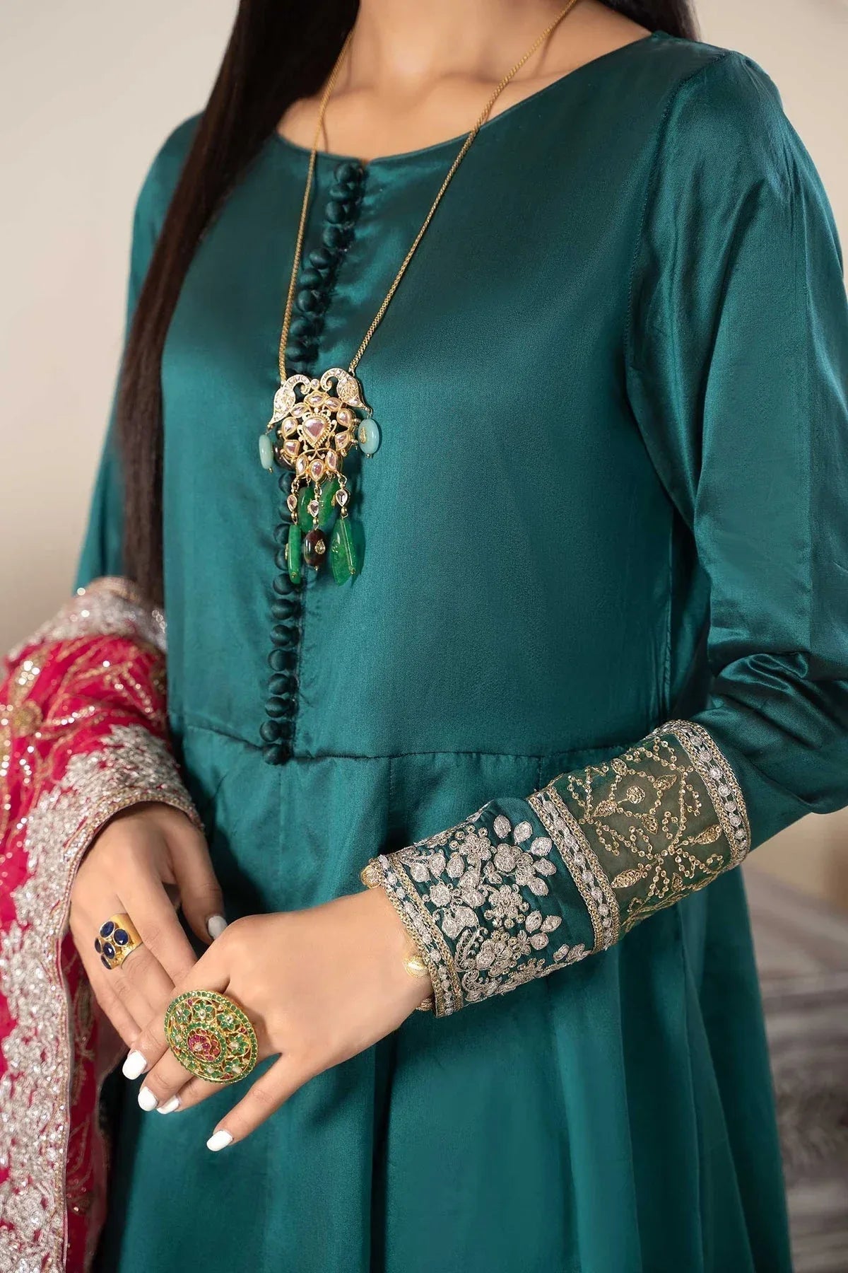 Maria B | Formal Wears | Suit Green SF-W23-62 - Aqsa Fabrics
