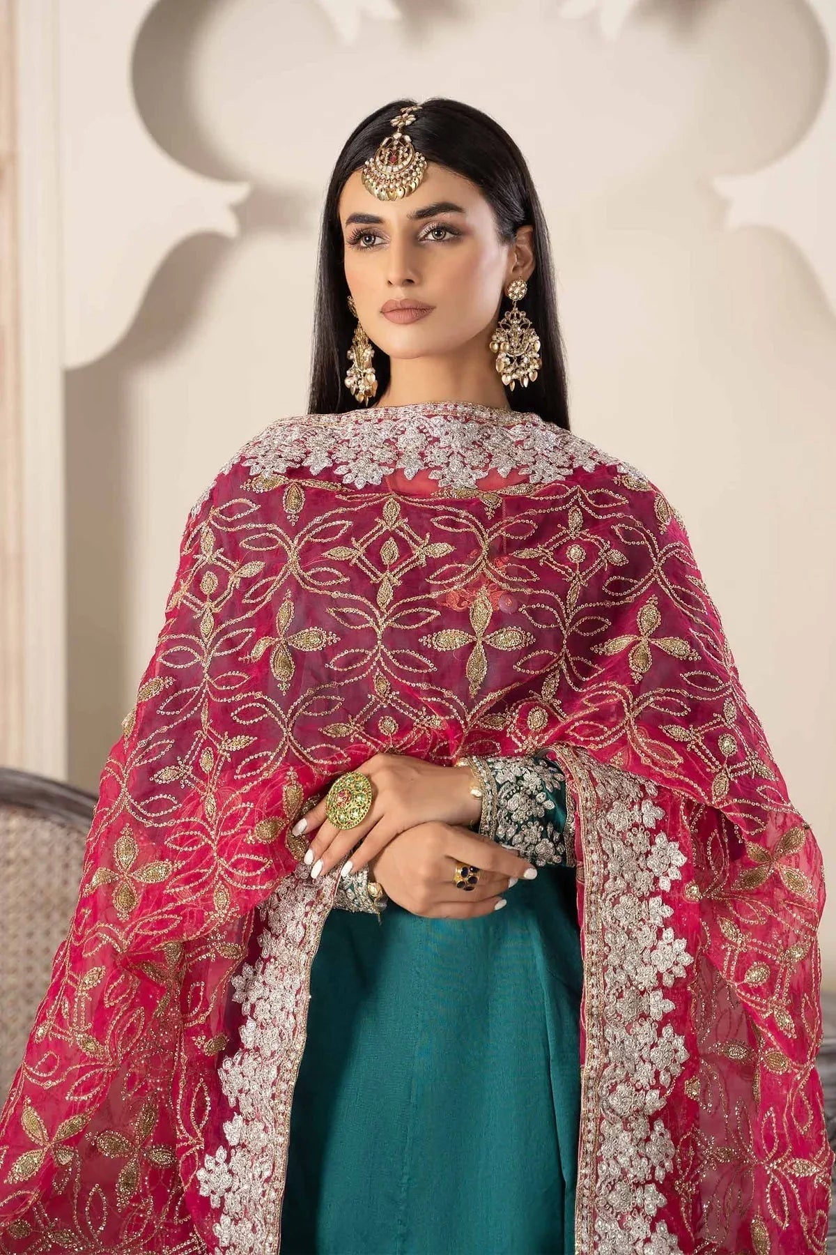 Maria B | Formal Wears | Suit Green SF-W23-62 - Aqsa Fabrics