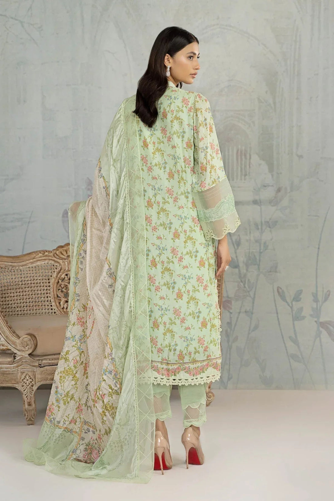 Maria B | Formal Wears | Suit Green SN-PF23-02 - Aqsa Fabrics