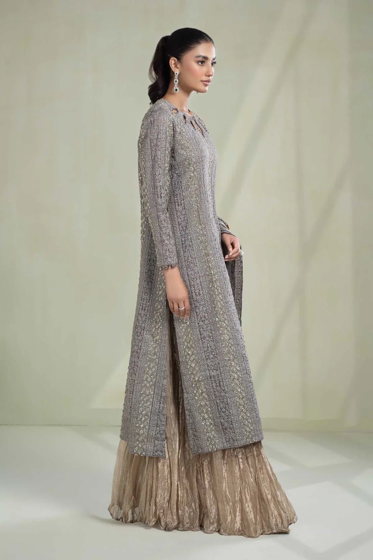 Maria B | Formal Wears | Suit Grey SF-W23-63 - Aqsa Fabrics