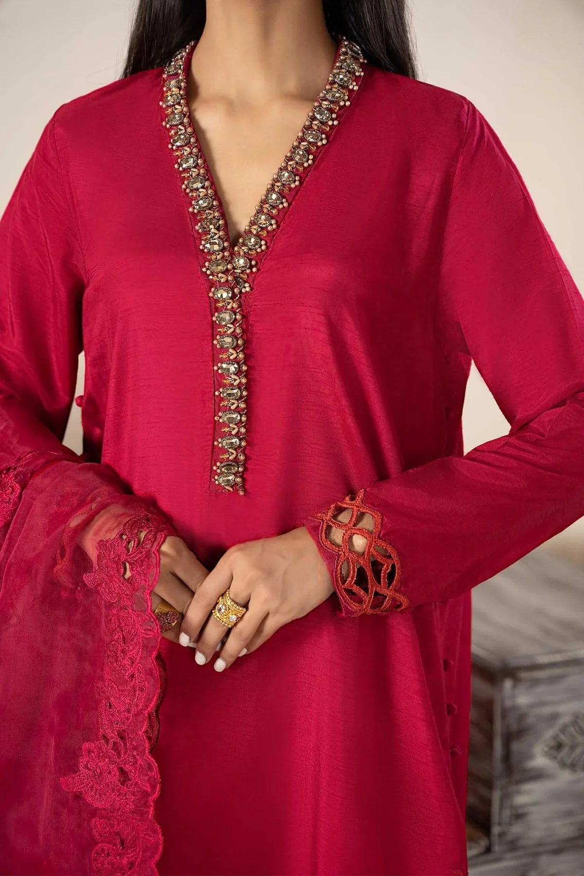 Maria B | Formal Wears | Suit Pink SF-PFW23-02 - Aqsa Fabrics