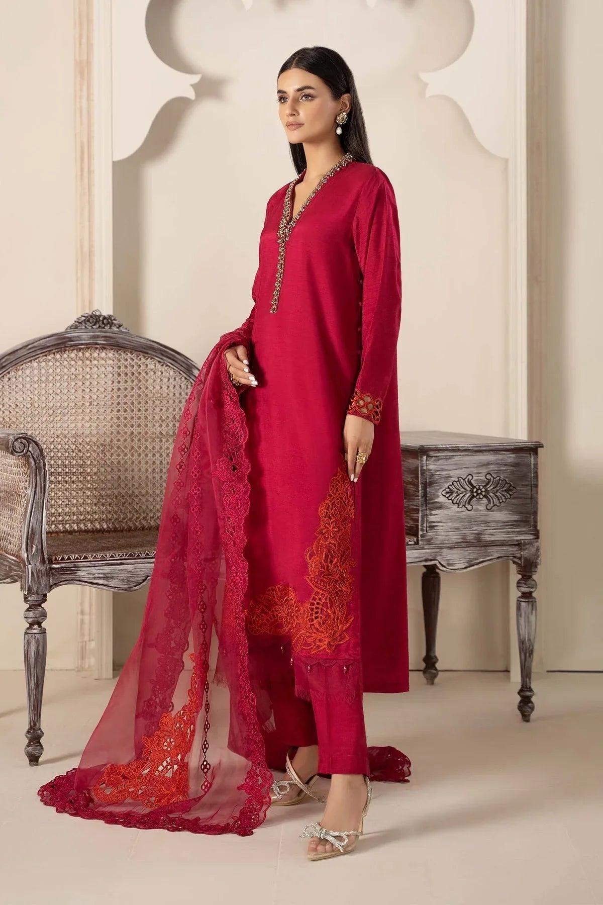 Maria B | Formal Wears | Suit Pink SF-PFW23-02 - Aqsa Fabrics