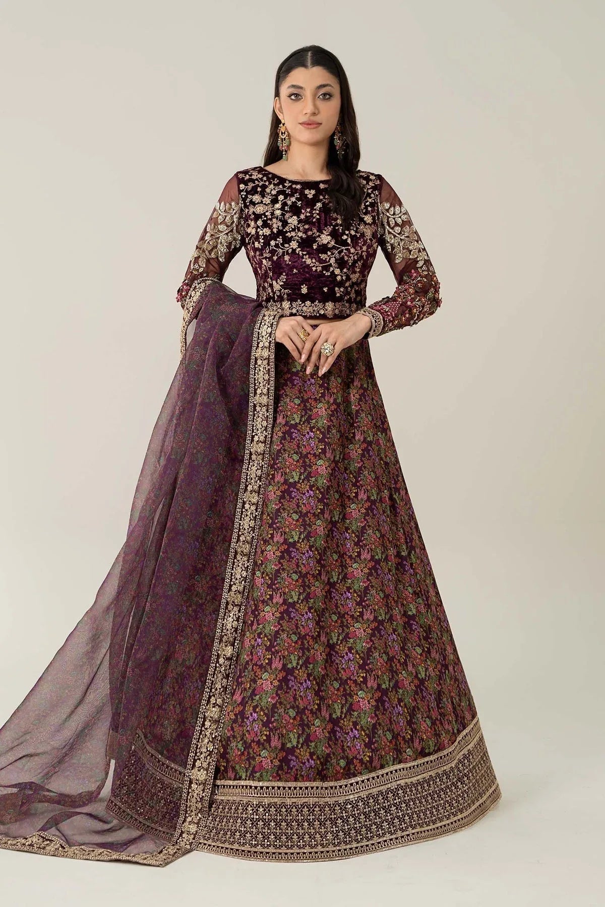 Maria B | Formal Wears | Velvet Suit | SF-W24-50 - Aqsa Fabrics
