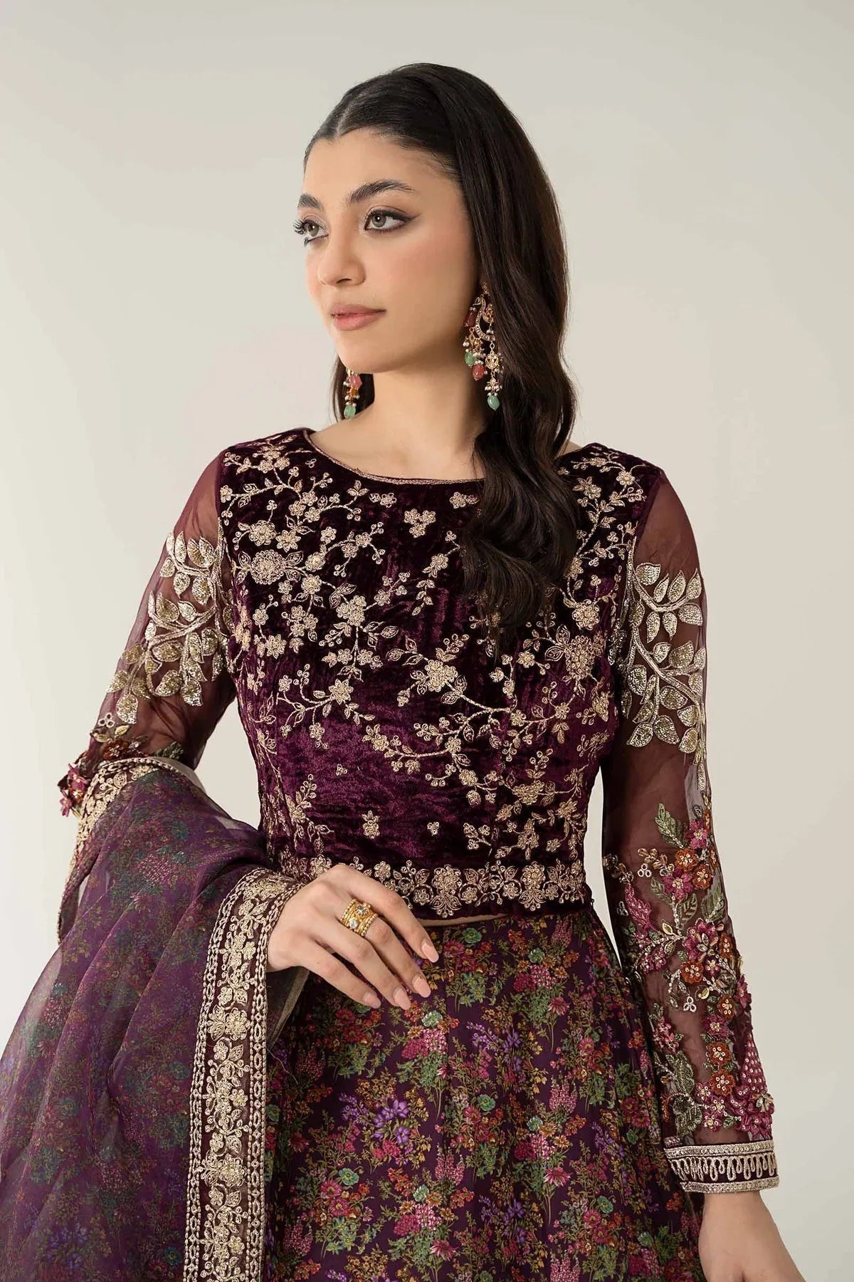 Maria B | Formal Wears | Velvet Suit | SF-W24-50 - Aqsa Fabrics