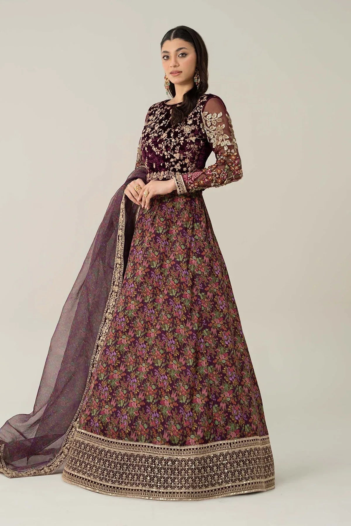 Maria B | Formal Wears | Velvet Suit | SF-W24-50 - Aqsa Fabrics