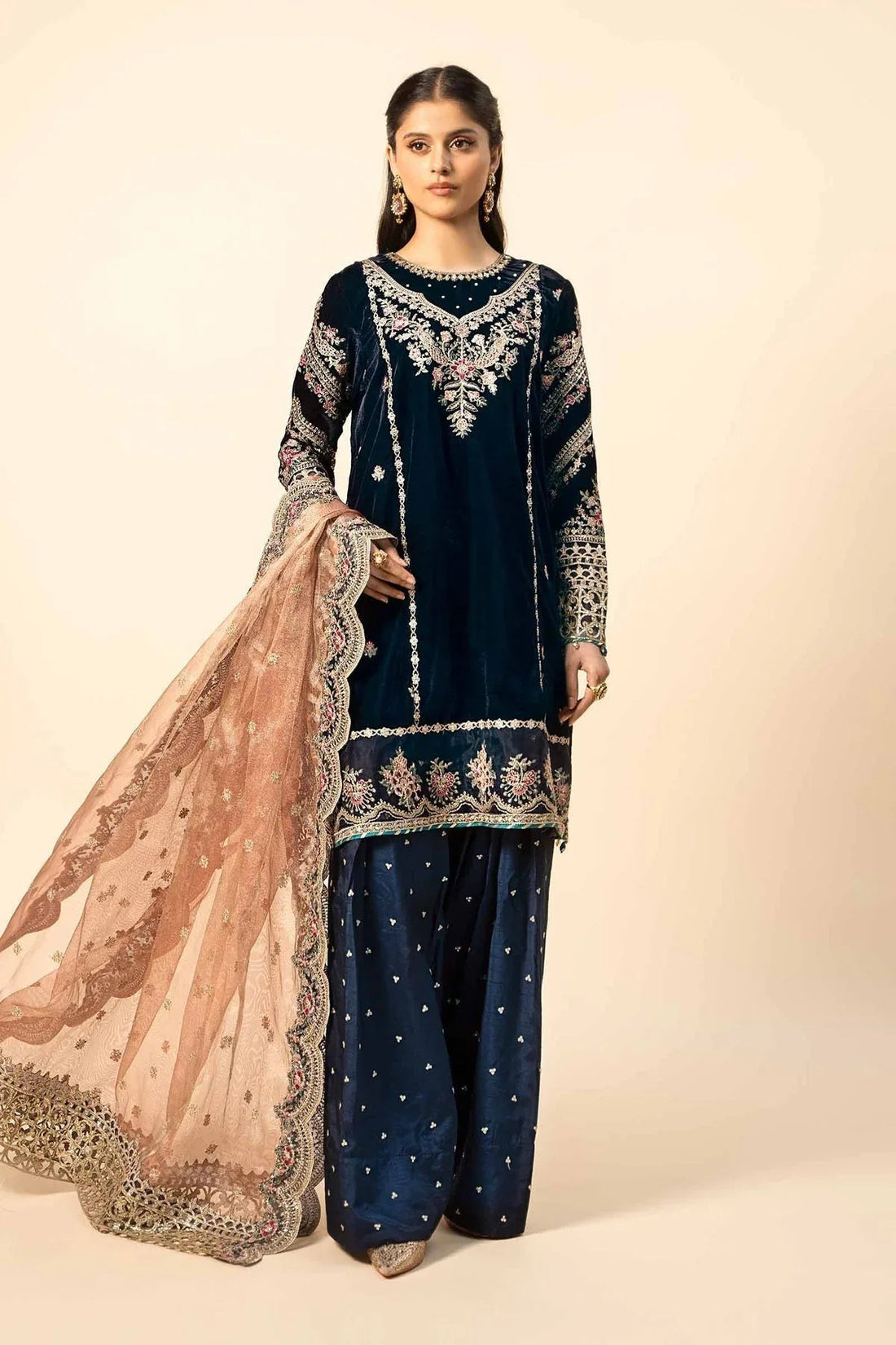 Maria B | Formal Wears | Velvet Suit | SF-W24-80 - Aqsa Fabrics