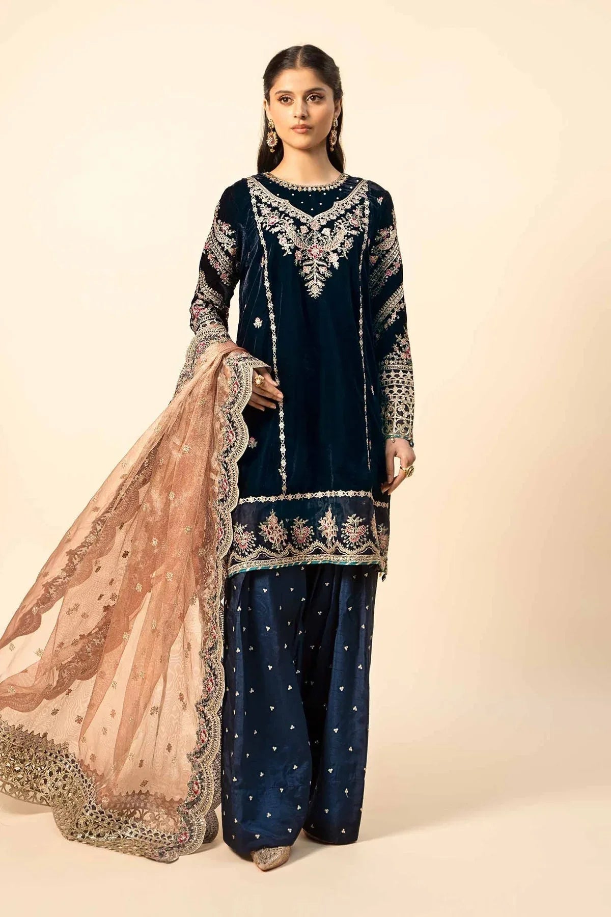 Maria B | Formal Wears | Velvet Suit | SF-W24-80 - Aqsa Fabrics