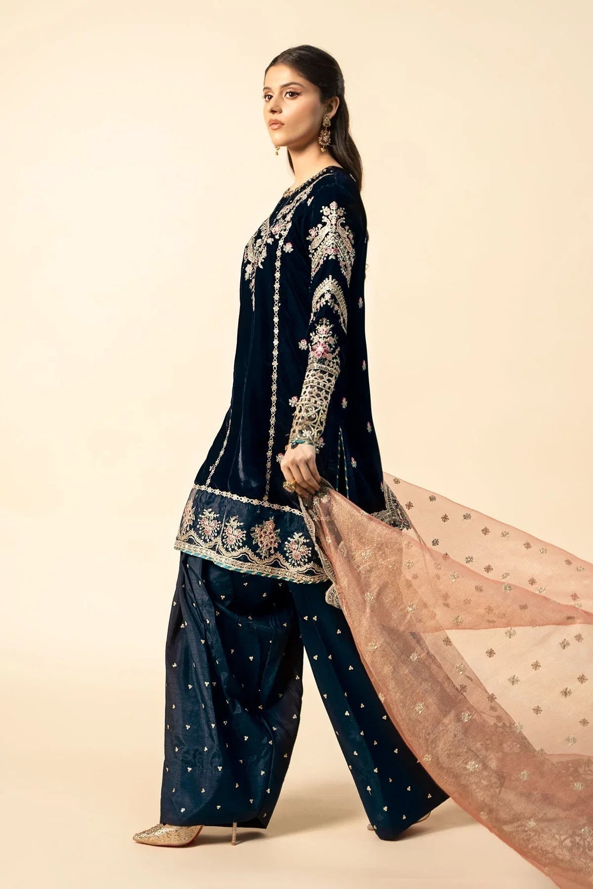Maria B | Formal Wears | Velvet Suit | SF-W24-80 - Aqsa Fabrics