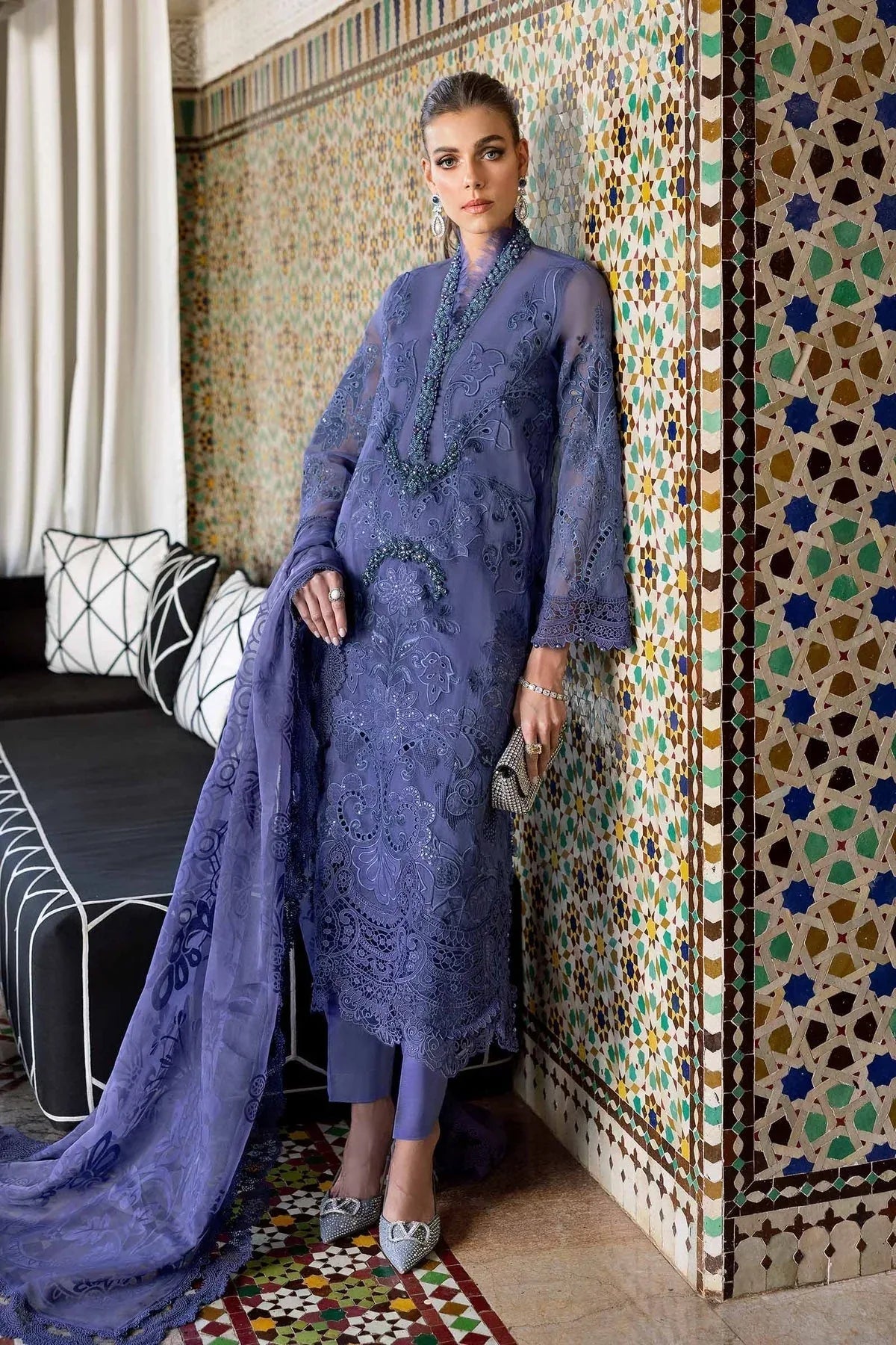 Maria B | Luxury Lawn 25 | D-2506-B - Aqsa Fabrics