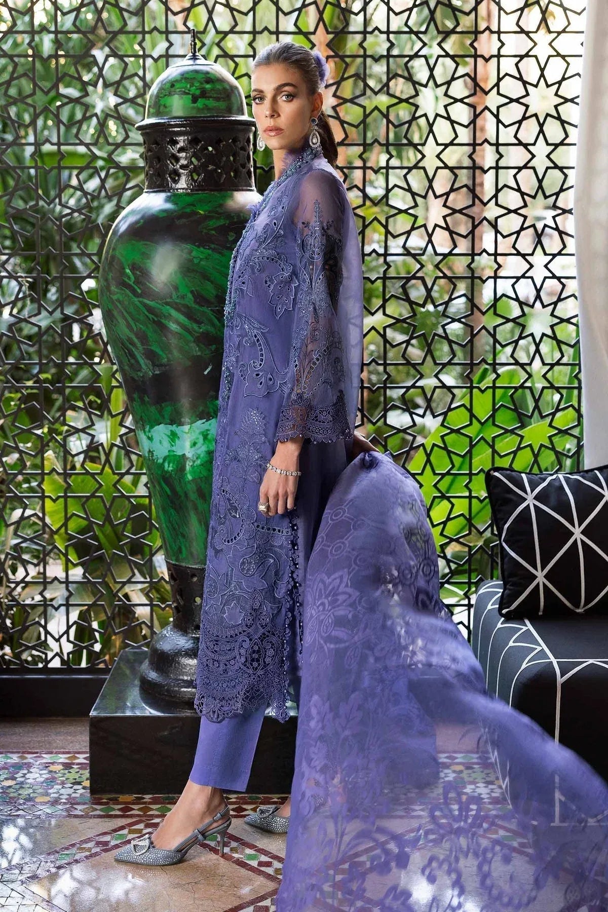 Maria B | Luxury Lawn 25 | D-2506-B - Aqsa Fabrics