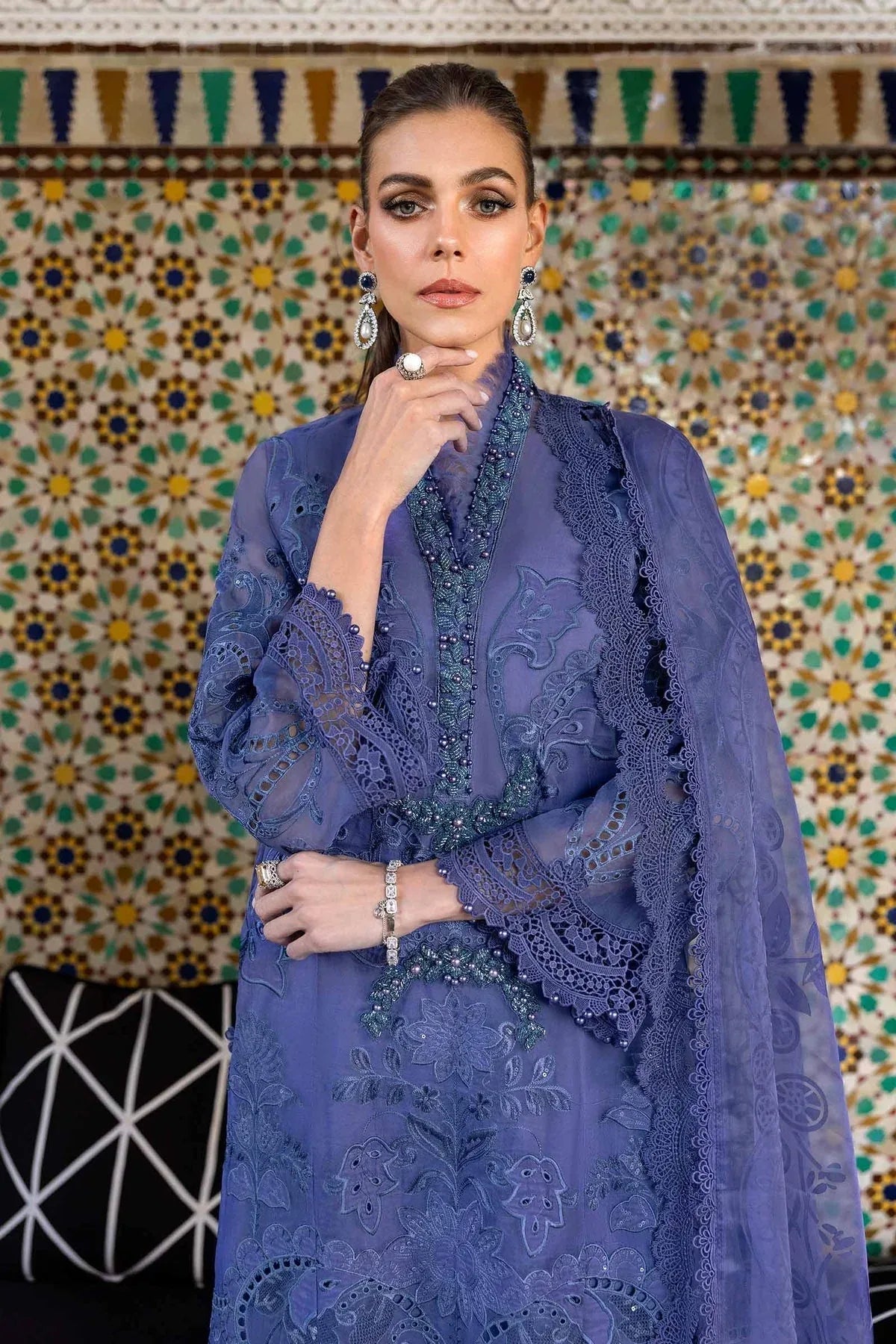 Maria B | Luxury Lawn 25 | D-2506-B - Aqsa Fabrics
