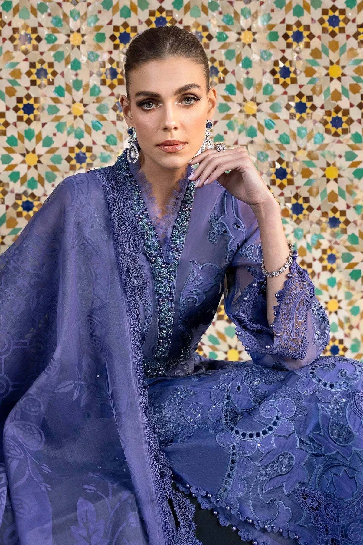 Maria B | Luxury Lawn 25 | D-2506-B - Aqsa Fabrics