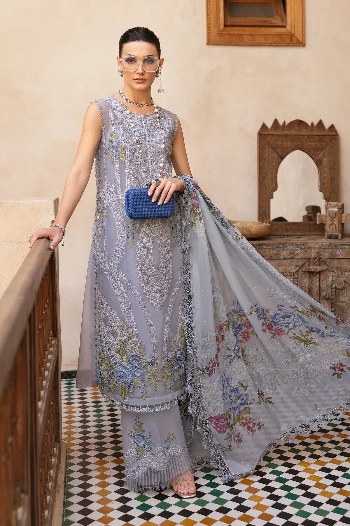 Maria B | Luxury Lawn 25 | D-2509-B - Aqsa Fabrics